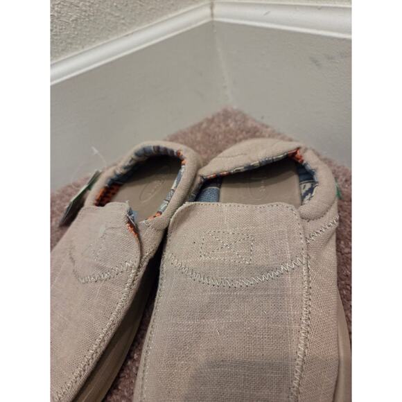 Sanuk Chiba Stitched Sidewalk Surfer Slip On Shoes Mens 7 Natural Tan Canvas NWT main image 5